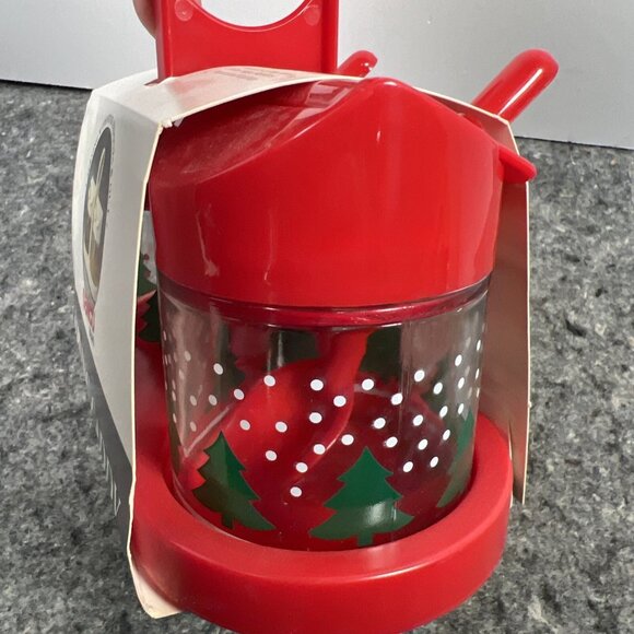 Vtg Gemco Holidays Condiment Jelly Jam Sauce Serving Caddy Set Spoon Glass NOS - Picture 6 of 12